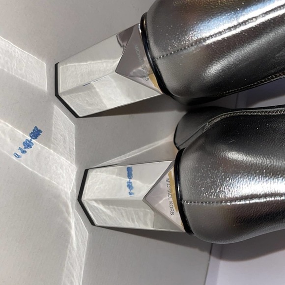 Michael Kors Petra Metallic Leather Ankle Boots - Picture 8 of 8